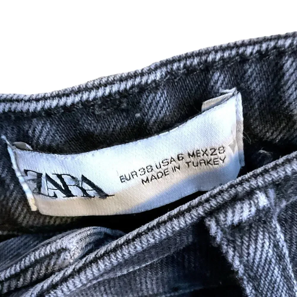 Zara Jeans Women's Size 6 Black Denim High Rise Cotton Elastane - Picture 6 of 8